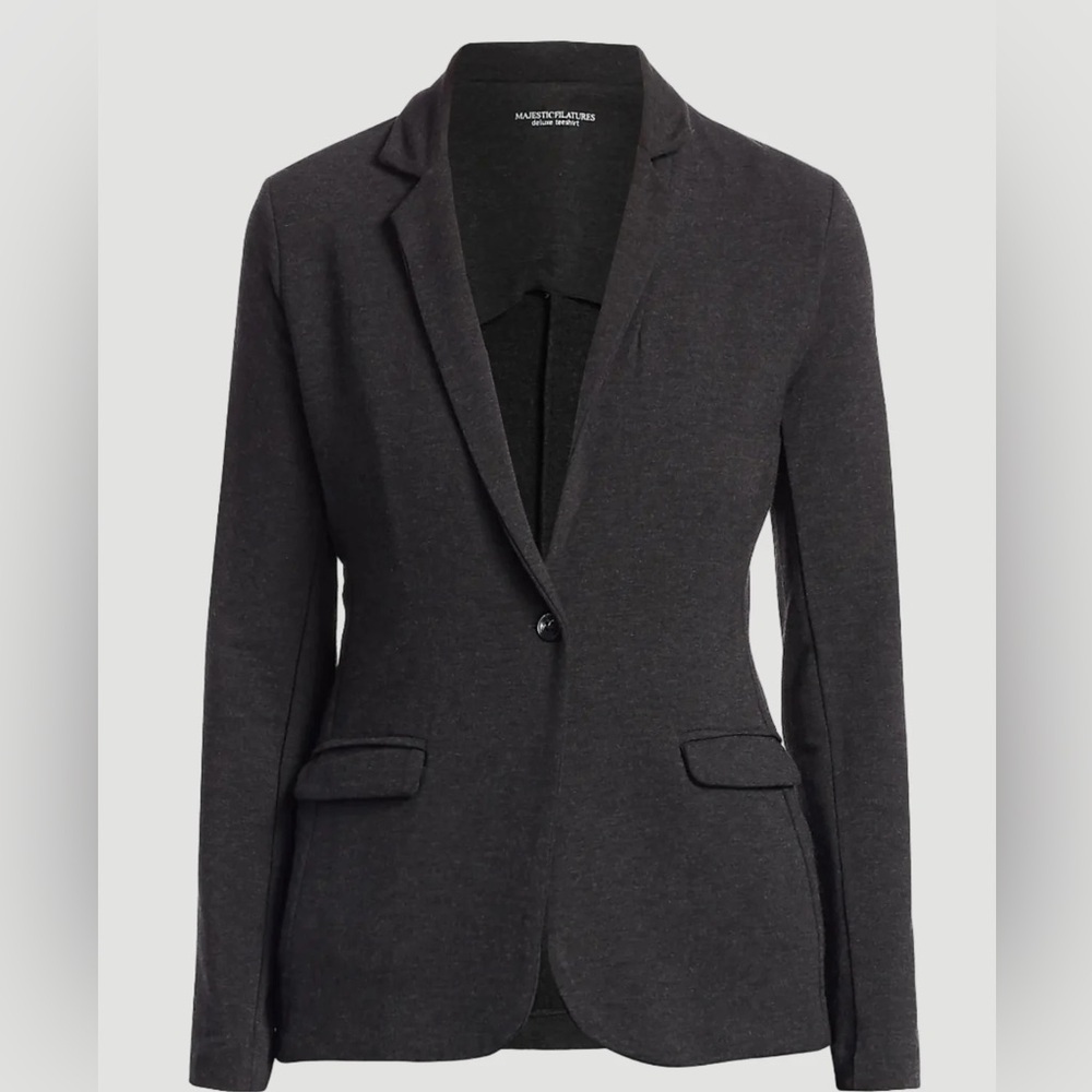 Majestic Deluxe Teeshirt French Terry Brushed One-Button Blazer